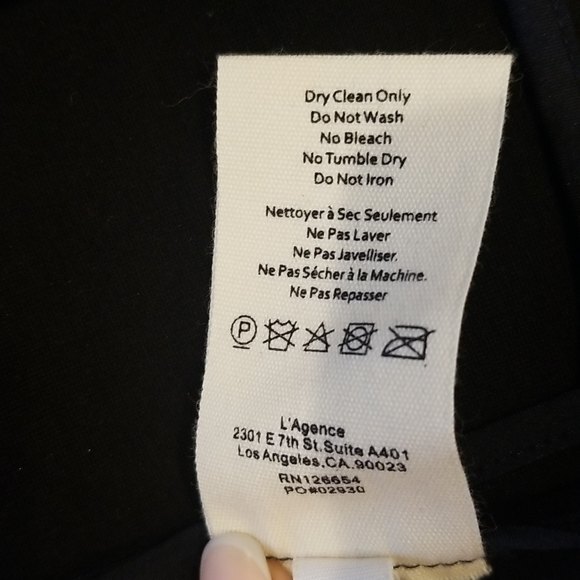 L'AGENCE Solid One Button Notch Lapel Ponte Blazer, Black, size 2 - Picture 15 of 16